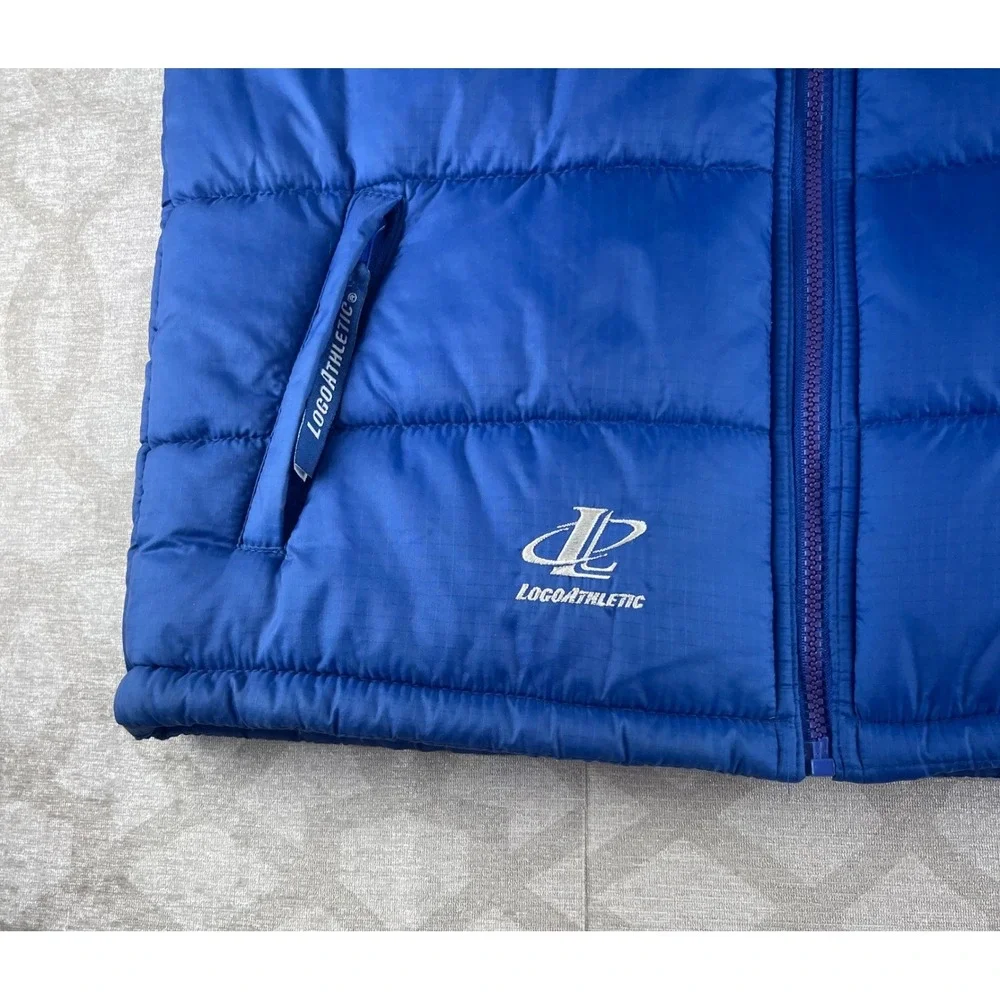 Logo Athletic Orlando Magic Youth M Blue Black Vintage NBA Puffer Vest Nylon 90s